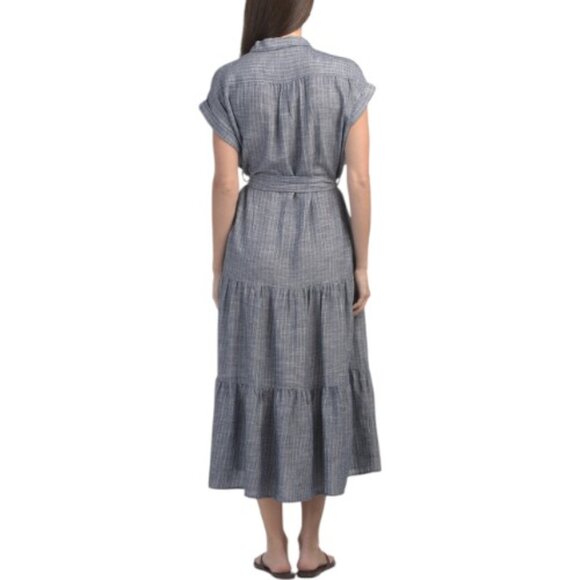 MAX STUDIO Roll Sleeve Belted Maxi Dress - Picture 2 of 3